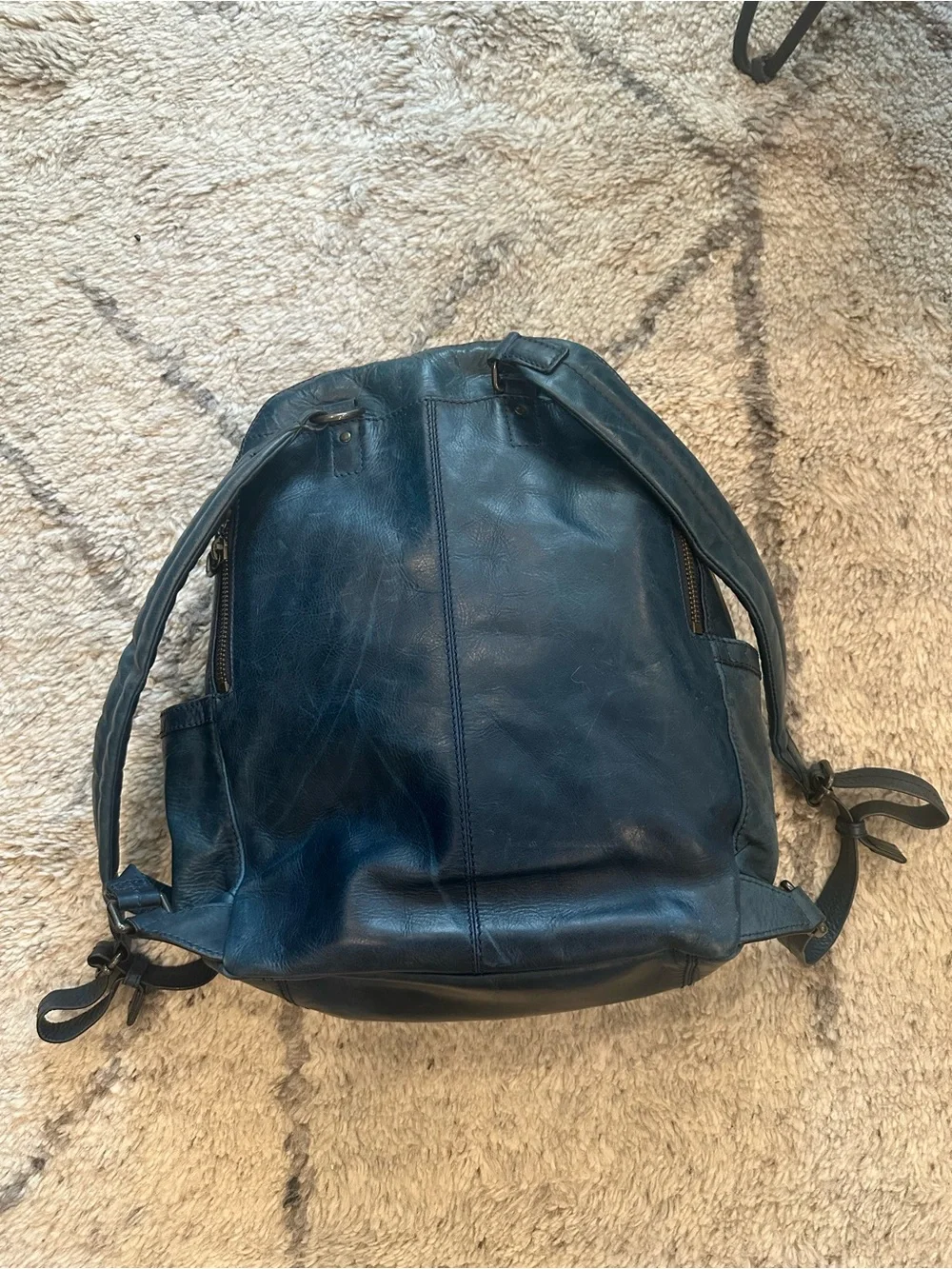 Frye Men's Blue Leather Backpack